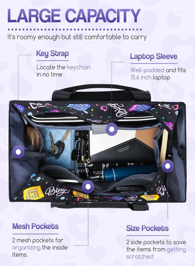 FOKDUVB Bingo Tote Bag with Pockets - Large Bingo Dauber Bag for Women & Adults - Image 3